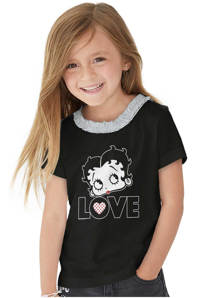 Love Betty Toddler Ruffled Trim T-Shirt-Direct To Garment Print-Brisco Baby