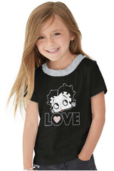 Love Betty Toddler Ruffled Trim T-Shirt-Direct To Garment Print-Brisco Baby