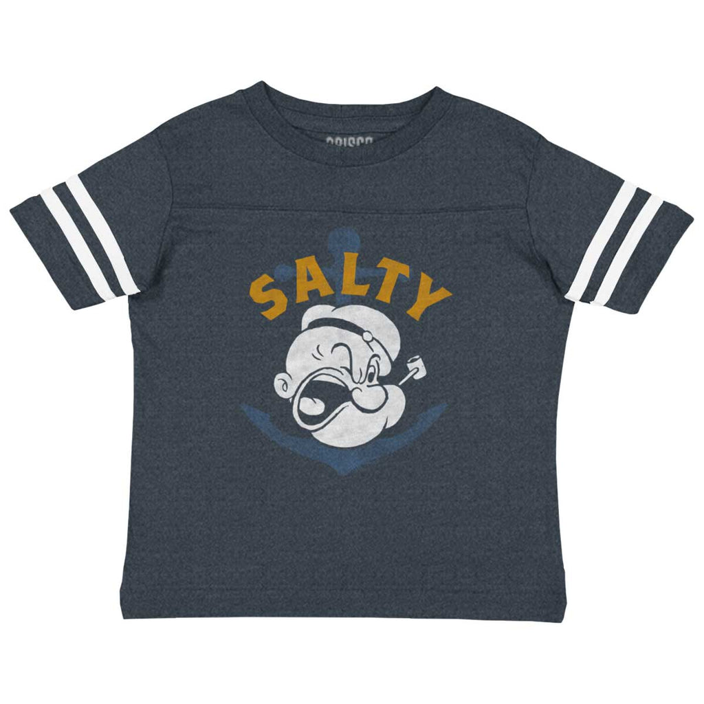 Salty Toddler Football Jersey Tee-Direct To Garment Print-Brisco Baby