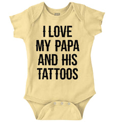 I Love Papa And Tattoos Romper Bodysuit-Direct To Garment Print-Brisco Baby