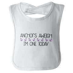 Anchors Aweigh Infant Baby Bib-Direct To Garment Print-Brisco Baby