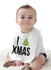 I Love Xmas Infant Baby Bib-Direct To Garment Print-Brisco Baby