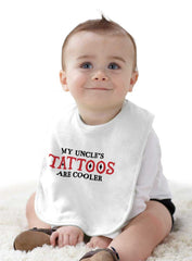 Uncle Tattoos Are Cooler Infant Baby Bib-Direct To Garment Print-Brisco Baby