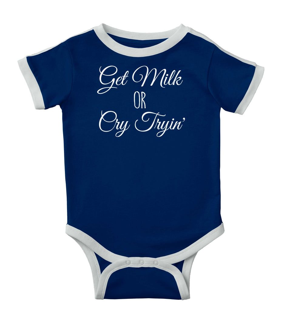 Get Milk Ringer Romper Bodysuit-Direct To Garment Print-Brisco Baby