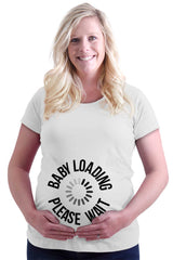 Baby Loading Please Wait Maternity T-Shirt-Direct To Garment Print-Brisco Baby