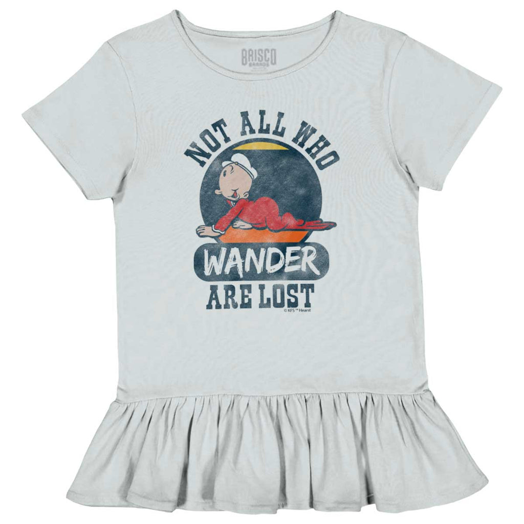 Sweet Pea Wander Toddler Ruffle Bottom Tee-Direct To Garment Print-Brisco Baby