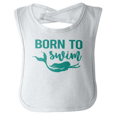 Born To Swim Infant Baby Bib-Direct To Garment Print-Brisco Baby
