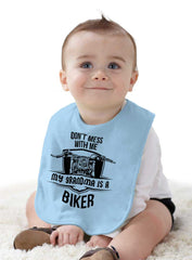 Biker Grandma Infant Baby Bib-Direct To Garment Print-Brisco Baby