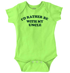 Rather Be With Uncle Romper Bodysuit-Direct To Garment Print-Brisco Baby