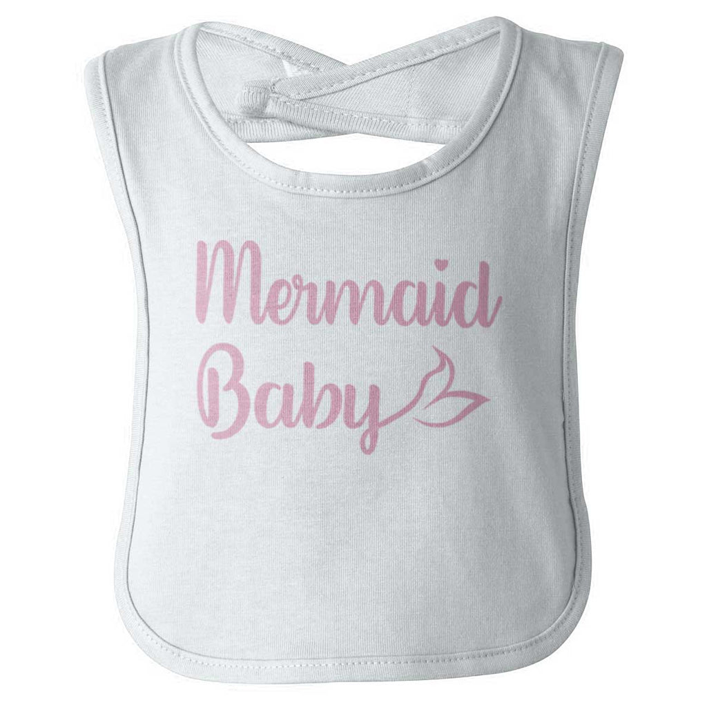 Mermaid Baby Infant Baby Bib-Direct To Garment Print-Brisco Baby