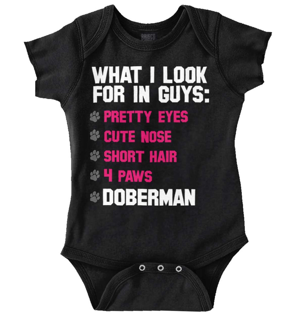 Doberman Checklist Romper Bodysuit-Direct To Garment Print-Brisco Baby