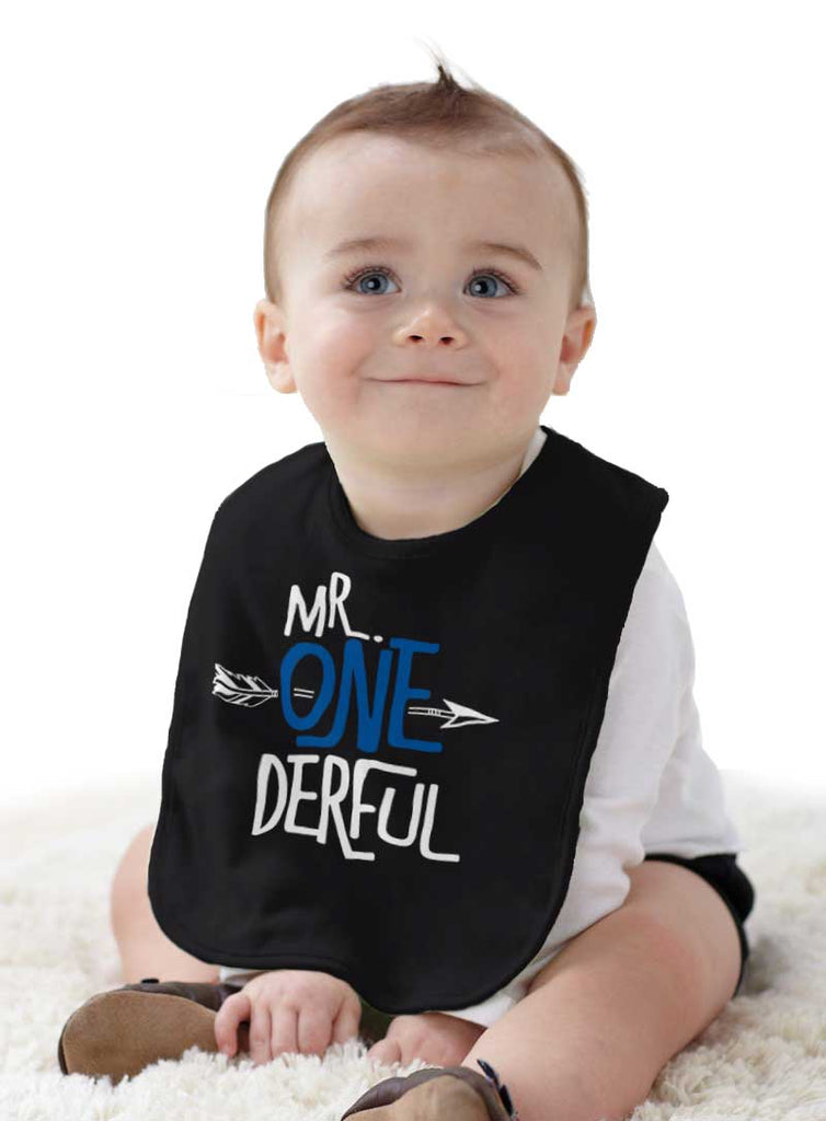 Mr. Onederful Infant Baby Bib-Direct To Garment Print-Brisco Baby
