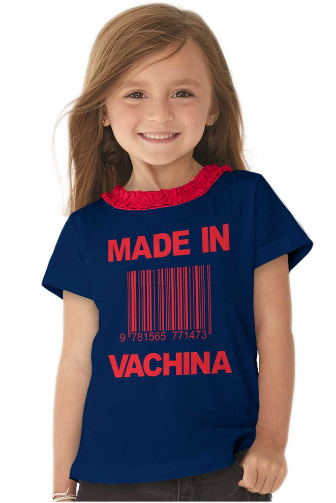 Made In Vachina Toddler Ruffled Trim T-Shirt-Direct To Garment Print-Brisco Baby