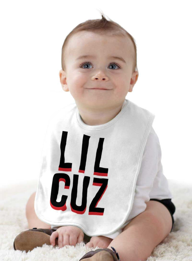 Lil Cuz Infant Baby Bib-Direct To Garment Print-Brisco Baby