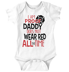 Father Firefighter Romper Bodysuit-Direct To Garment Print-Brisco Baby