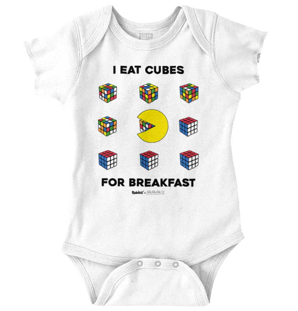 Eat Cubes For Breakfast Romper Bodysuit-Direct To Garment Print-Brisco Baby