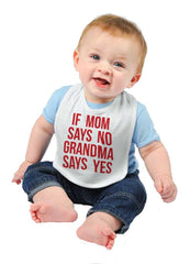 Grandma Says Yes Infant Baby Bib-Direct To Garment Print-Brisco Baby