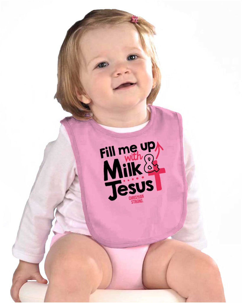 Milk And Jesus Infant Baby Bib-Direct To Garment Print-Brisco Baby