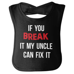 Uncle Can Fix It Infant Baby Bib-Direct To Garment Print-Brisco Baby
