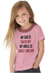 Dad Taken Uncle Sing Toddler Ruffled Trim T-Shirt-Direct To Garment Print-Brisco Baby