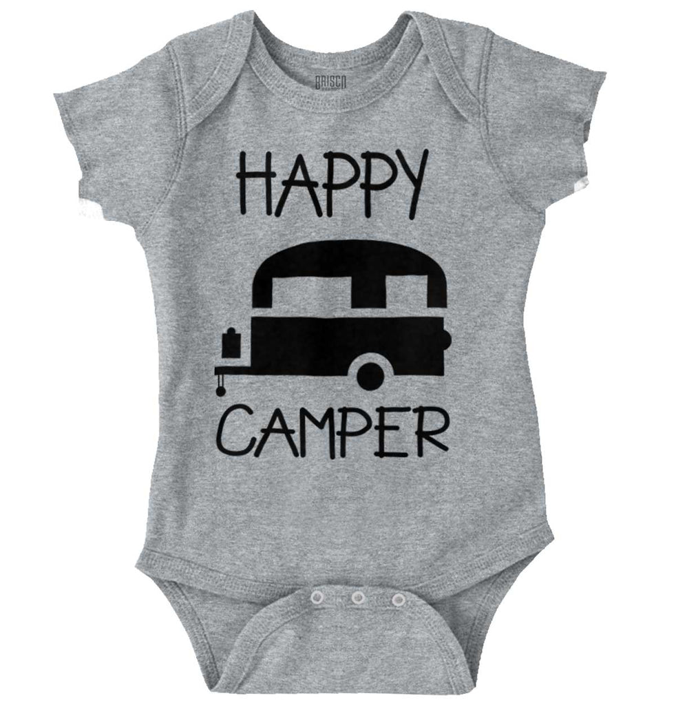 Happy Camper Romper Bodysuit-Direct To Garment Print-Brisco Baby