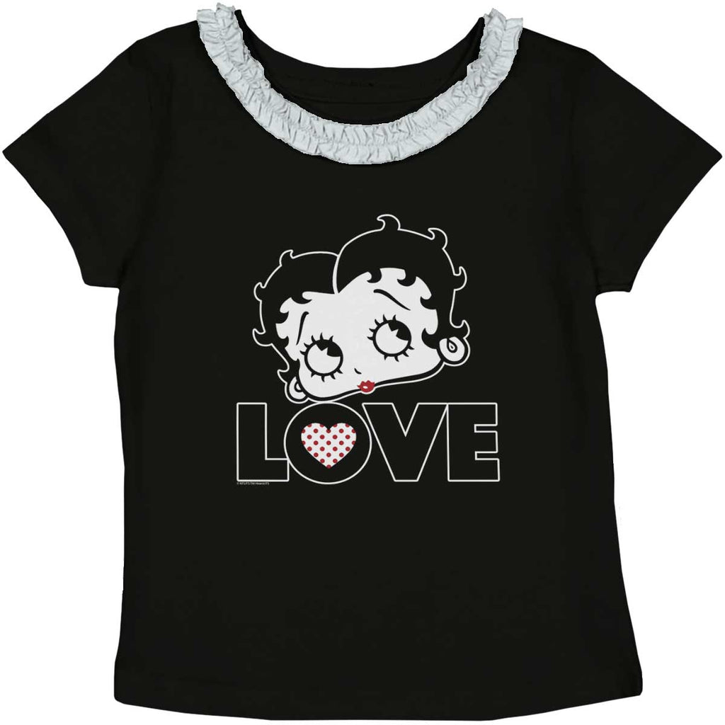 Love Betty Toddler Ruffled Trim T-Shirt-Direct To Garment Print-Brisco Baby