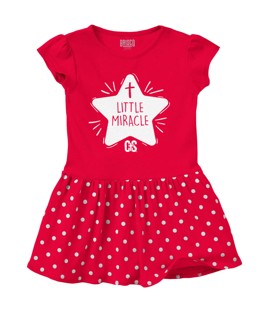 Little Miracle Baby Polka Dot Skirt Dress-Direct To Garment Print-Brisco Baby