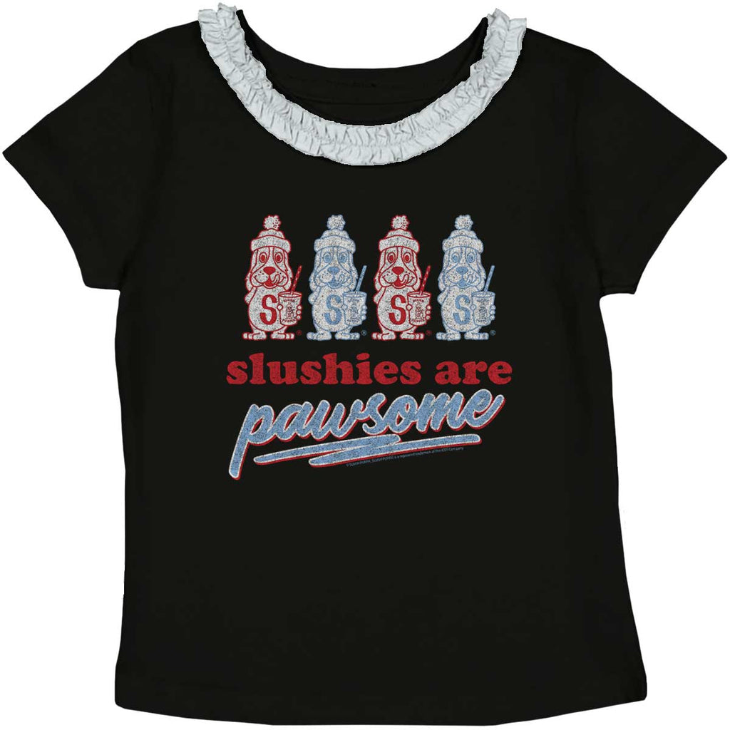 Pawsome Toddler Ruffled Trim T-Shirt-Direct To Garment Print-Brisco Baby