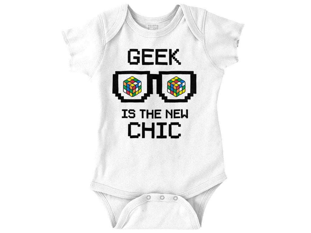 Geek Chic Romper Bodysuit-Direct To Garment Print-Brisco Baby