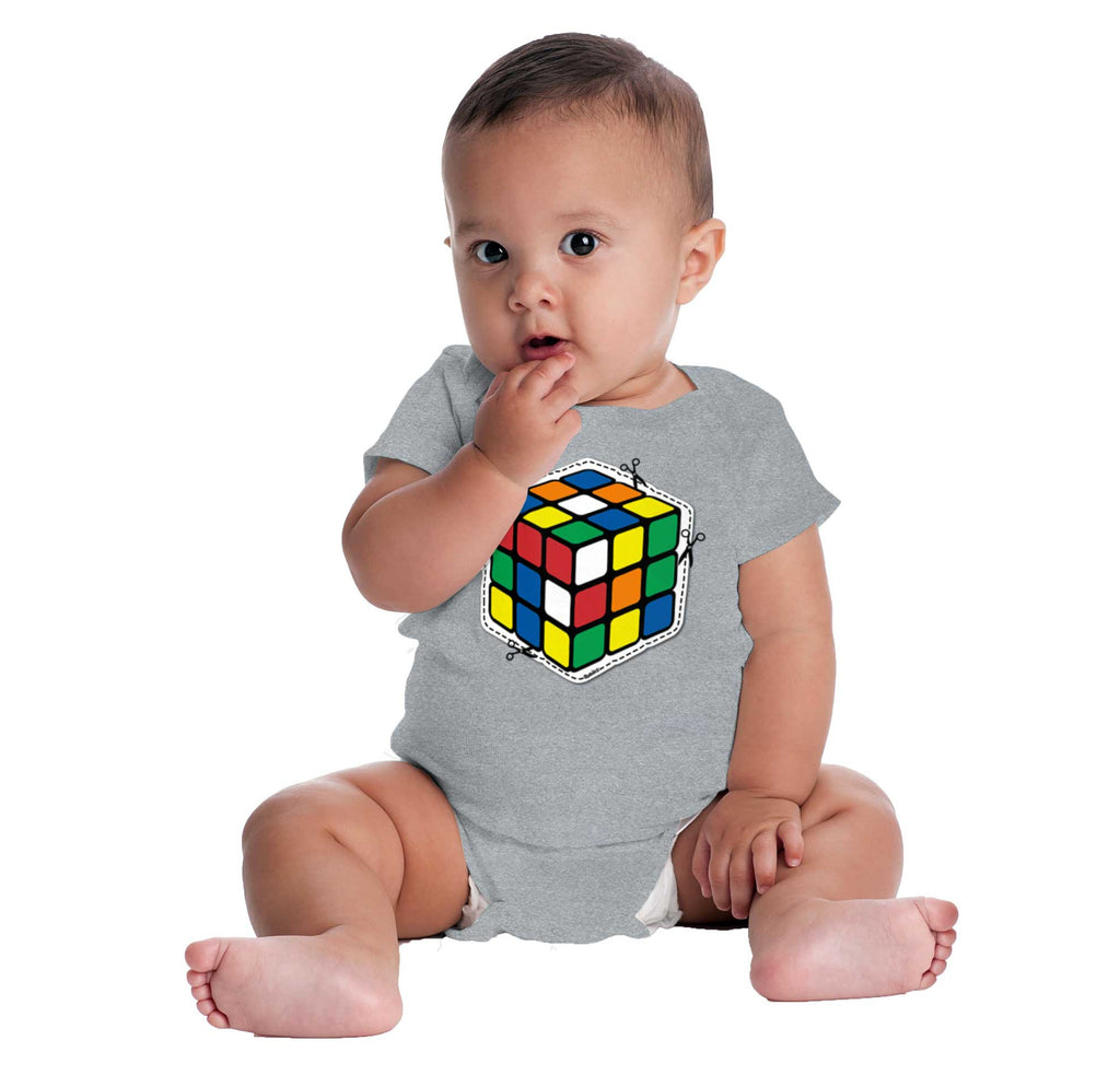 Cut Out Rubiks Romper Bodysuit-Direct To Garment Print-Brisco Baby