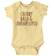 Chubby Unemployed Romper Bodysuit-Direct To Garment Print-Brisco Baby