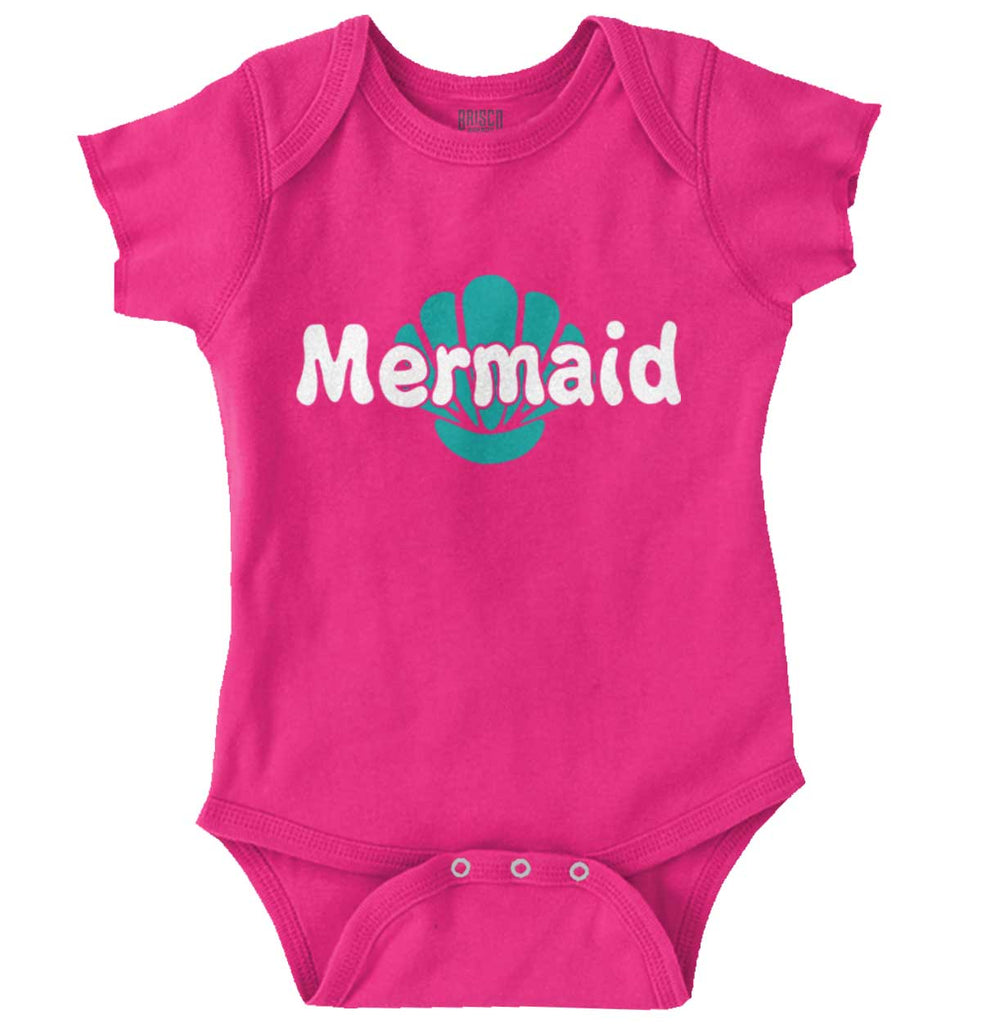 Mermaid Shell Romper Bodysuit-Direct To Garment Print-Brisco Baby