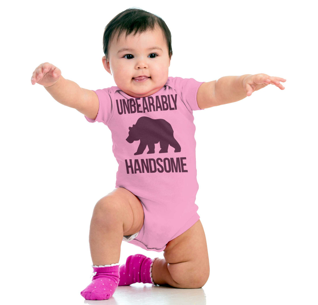 Unbearably Handsome Romper Bodysuit-Direct To Garment Print-Brisco Baby