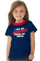 Badass Uncle Toddler Ruffled Trim T-Shirt-Direct To Garment Print-Brisco Baby