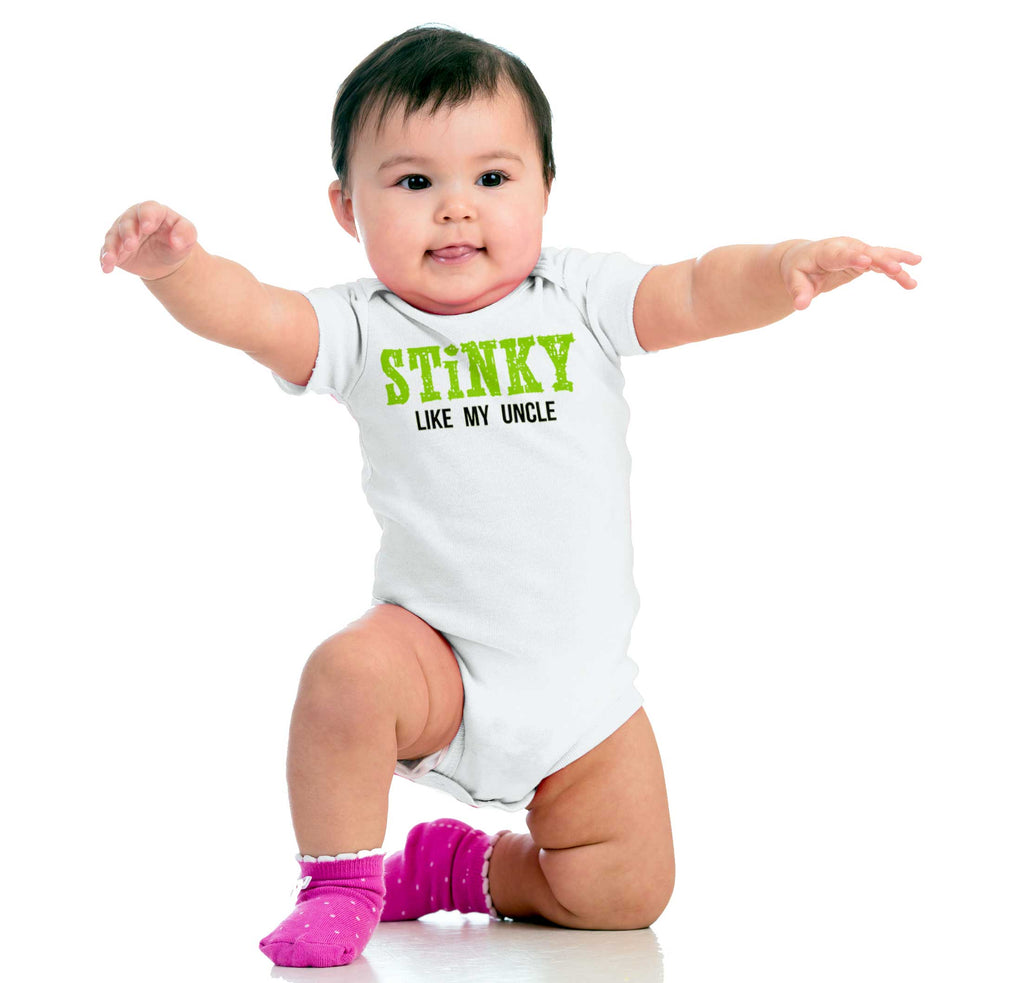 Stinky Like My Uncle Romper Bodysuit-Direct To Garment Print-Brisco Baby