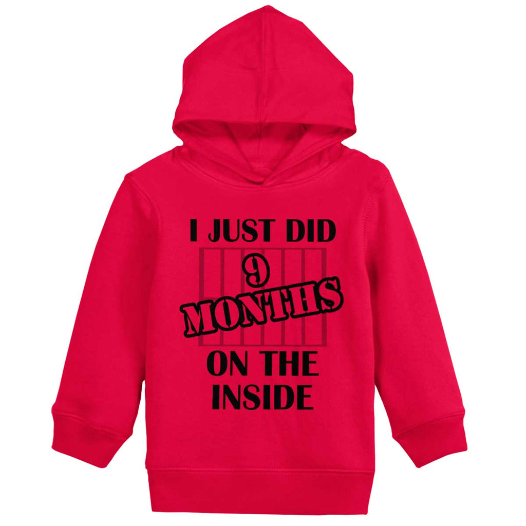 9 Months On The Inside Toddler Pullover Hoodie-Direct To Garment Print-Brisco Baby