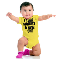 Tore Mommy A New One Romper Bodysuit-Direct To Garment Print-Brisco Baby