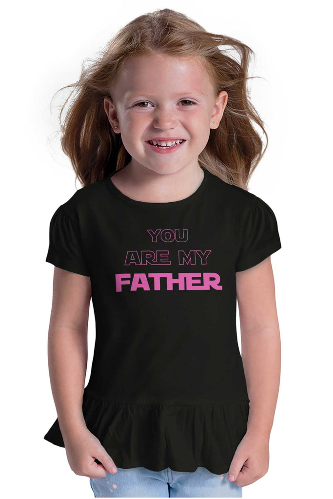 You Are My Father Toddler Ruffle Bottom Tee-Direct To Garment Print-Brisco Baby