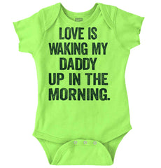 Waking Up Daddy Romper Bodysuit-Direct To Garment Print-Brisco Baby
