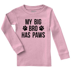 Big Bro Has Paws Solid Long Sleeve T-Direct To Garment Print-Brisco Baby