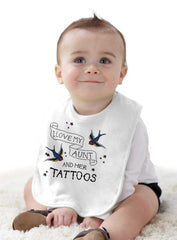 I Love My Aunt And Tattoos Infant Baby Bib-Direct To Garment Print-Brisco Baby