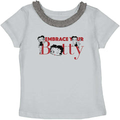 Embrace Betty Toddler Ruffled Trim T-Shirt-Direct To Garment Print-Brisco Baby