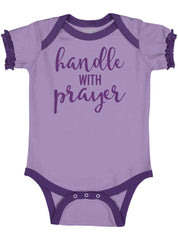 Prayer Care Baby Ruffled Trim Romper-Direct To Garment Print-Brisco Baby