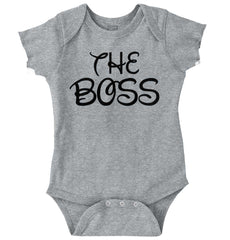 The Boss Romper Bodysuit-Direct To Garment Print-Brisco Baby