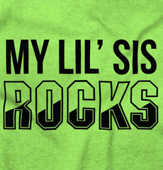 My Lil' Sis Rocks Infant Toddler T Shirt-Direct To Garment Print-Brisco Baby