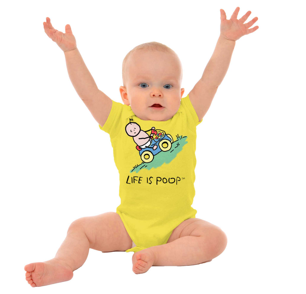 Uphill Baby Car Romper Bodysuit-Direct To Garment Print-Brisco Baby