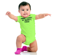Daddy's Taken Romper Bodysuit-Direct To Garment Print-Brisco Baby