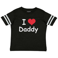 I Heart Daddy Toddler Football Jersey Tee-Direct To Garment Print-Brisco Baby