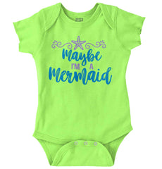 Maybe I'm A Mermaid Romper Bodysuit-Direct To Garment Print-Brisco Baby