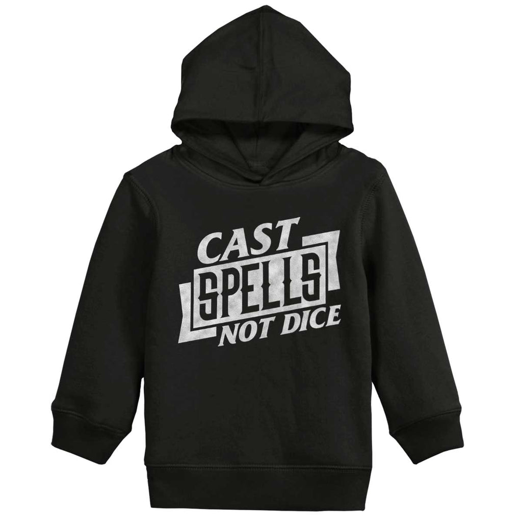 Cast Spells Not Dice Dungeons Toddler Pullover Hoodie-Direct To Garment Print-Brisco Baby